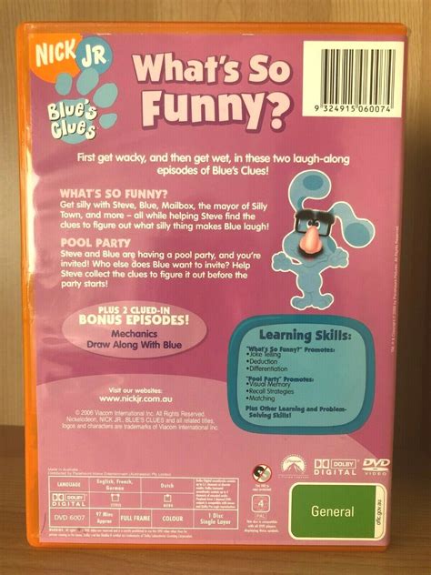 BLUE'S CLUES ~ WHAT'S SO FUNNY? ~ RARE NEAR NEW PAL REGION 4 DVD | eBay