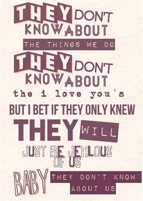 Lyrics of Unknown Songs : They Don't Know About Us Lyrics - One Direction