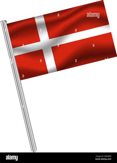 National flag of Kingdom of Denmark . original colors and proportion. Simply vector illustration ...