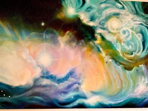 Abstract Space Oil Painting Original Large Canvas 'in the Beginning ...