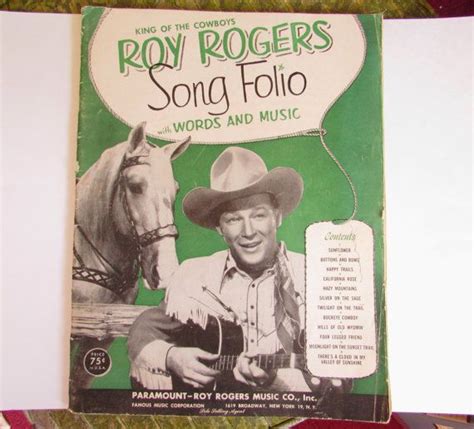 Vintage Roy Rogers Song Folio with Words Music King of the | Etsy | Songs, Roy rogers, Old ...