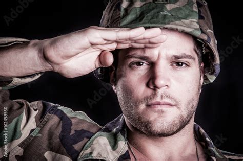 Military Man Salute Stock Photo | Adobe Stock