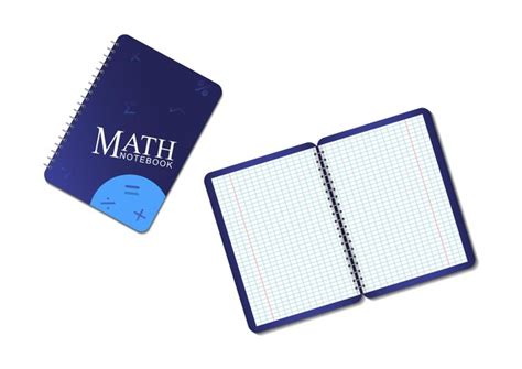 Premium Vector | Realistic blue math notebook set isolated on white background