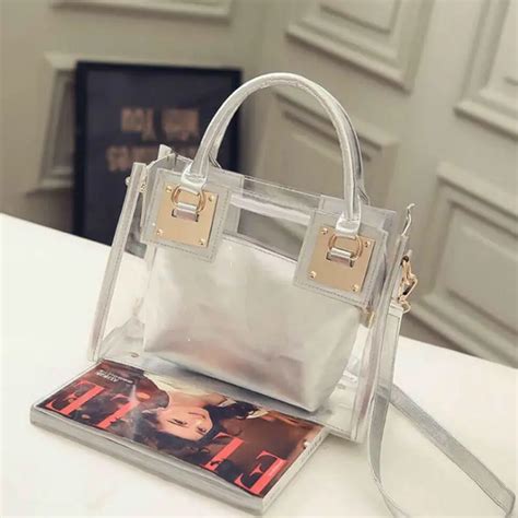 Fashion 2019 Design Women Transparent Clear Small Handbag Messenger Bags PVC Jelly Shoulder Bag ...