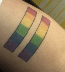 Rainbow equal sign tattoo