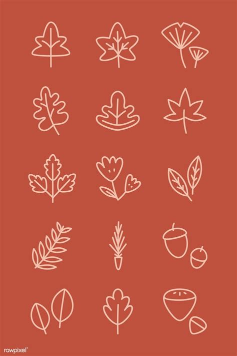 Autumn Leaves Background, Doodle Background, Background Patterns, Fall Leaves Drawing, Leaf ...