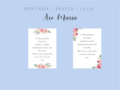 Ave Maria hail Mary Latin Prayer Printable - Etsy