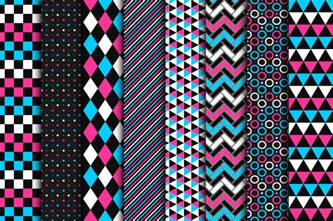 Geometric seamless color patterns. | Graphic Patterns ~ Creative Market