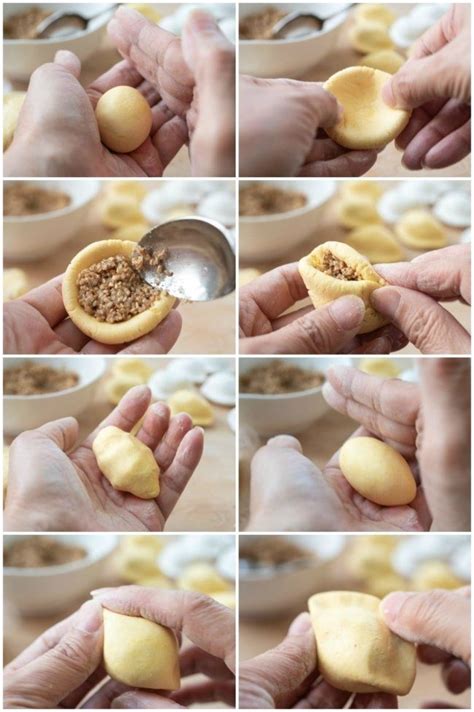 the steps to shape and fill songpyeon | Rice cakes, Food, Natural food coloring