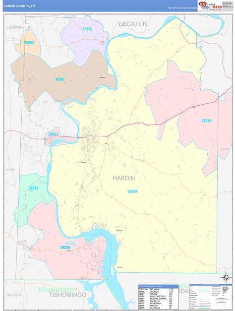 Hardin County, TN Wall Map Color Cast Style by MarketMAPS - MapSales