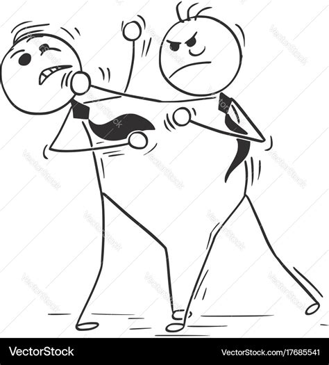 Cartoon of two business men fighting boxing Vector Image