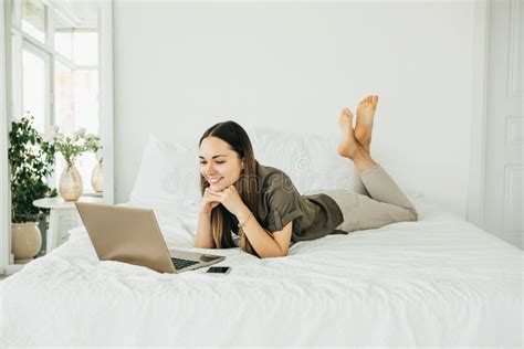 Girl working on laptop stock photo. Image of internet - 192767062