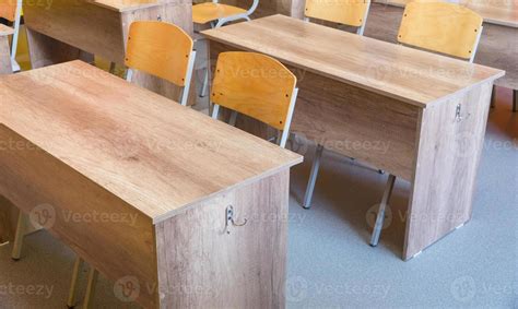 Empty school classroom with chairs, desks. Interior of a school classroom 4952705 Stock Photo at ...