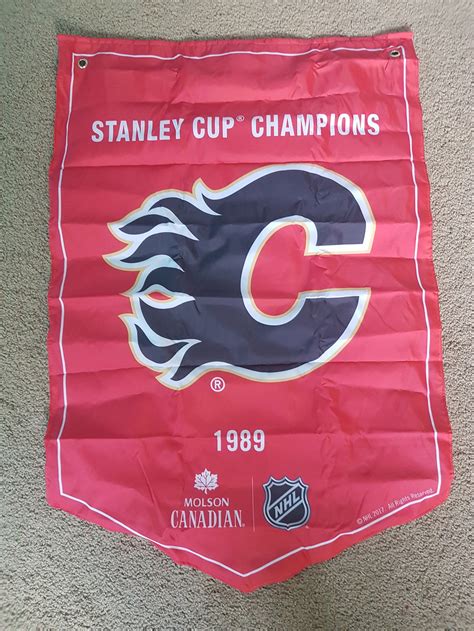 Calgary Flames Stanley Cup Champions Banner Sealed Canadian Classic ...