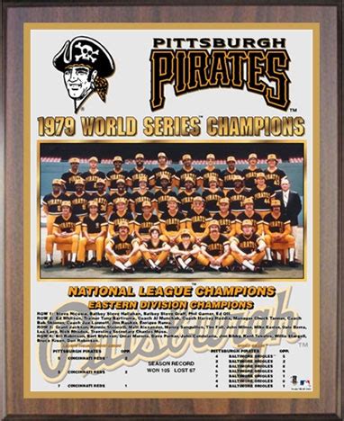 1979 Pittsburgh Pirates World Champions Healy Plaque