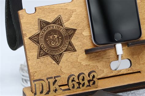 Custom Police officer gift for men Gun rack with nightstand | Etsy