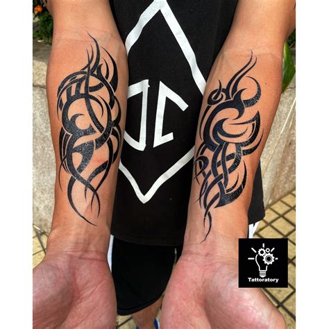 Large Temporary Tribal Tattoo on Forearm for Men, Fake Tattoo Tribal, Large Tribal Tattoo Men ...