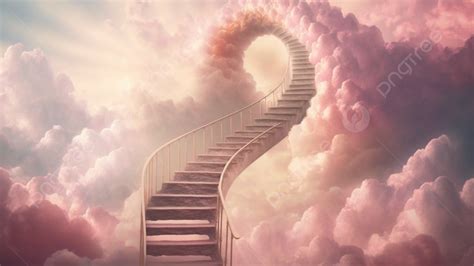 Stairway To Heaven With Clouds Beautiful Background, Lineage, Heaven ...