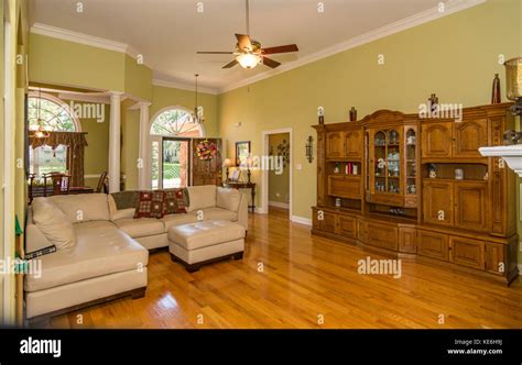 Living room interior of middle class American home in Kentucky USA ...