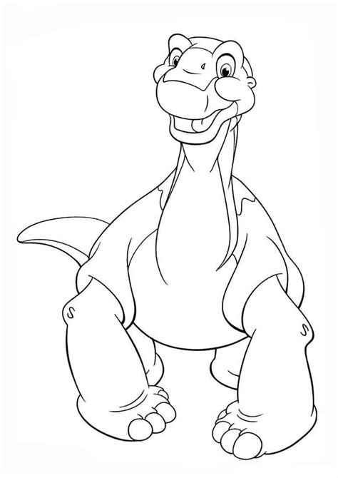 Cute dinosaur smiling coloring page