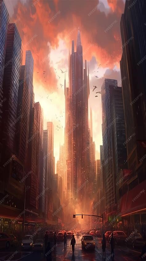 Premium AI Image | Fantasy art of the skyscrapper