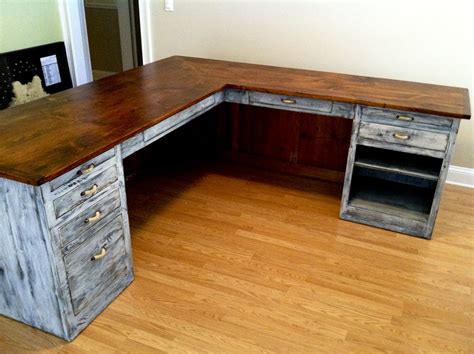 L Shaped Office Desks, Corner Desks | Diy office desk, Rustic computer ...