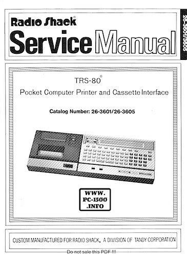 Sharp and Tandy service manuals - PC-1500.info