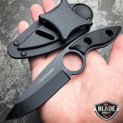 7" TACTICAL MILITARY FIXED BLADE NECK KNIFE w/ SHEATH Boot Camping Pocket - MEGAKNIFE