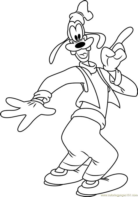 Goofy a Tall Dog Coloring Page for Kids - Free Goofy Printable Coloring ...