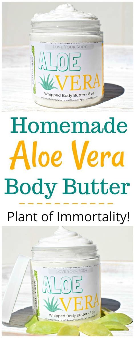 This homemade Aloe Vera body butter is great for dry skin, sunburns, and rashes. Made with shea ...