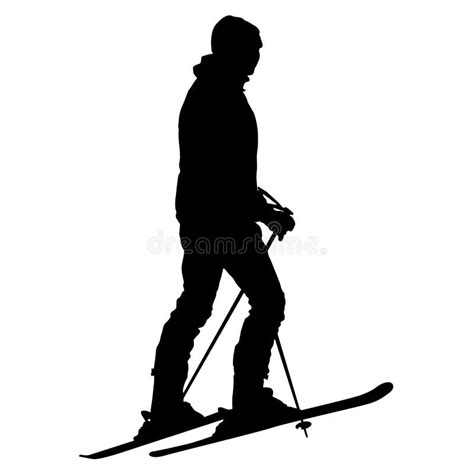 SNOW SKIER silhouette stock vector. Illustration of illustrations ...