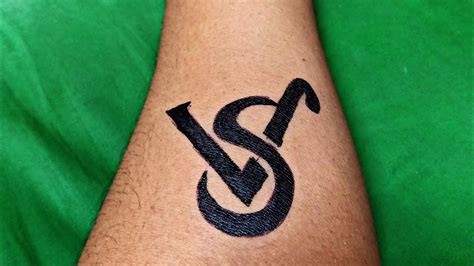 S.👬. V🌷 Love tattoo with pen || simple s.v tattoo design || Art with ...