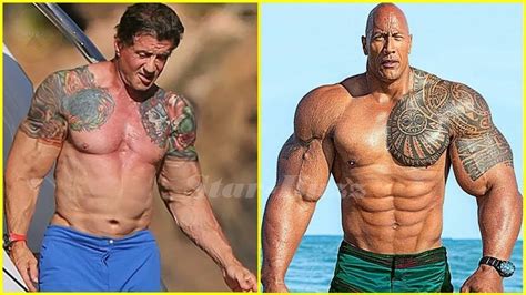 Sylvester Stallone Vs Dwayne Johnson(The Rock) Body Transformation 2019 In Real Life and Age Now ...