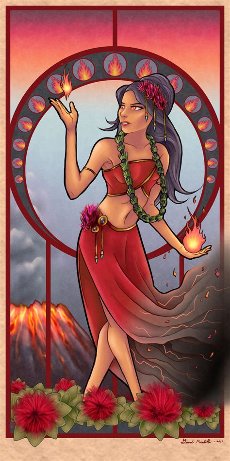 Art Nouveau Hawaiian Goddess Pele by GerardMirabelliArt on DeviantArt