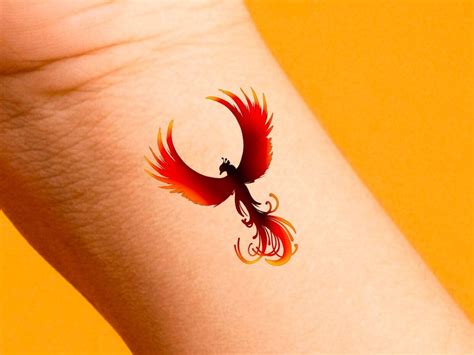 Red Phoenix Temporary Tattoo - Etsy | Phoenix tattoo design, Celtic ...