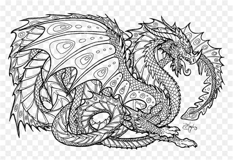 Printable 17 Fire Dragon Coloring Pages - Dragon Coloring Pages For Adults, HD Png Download - vhv