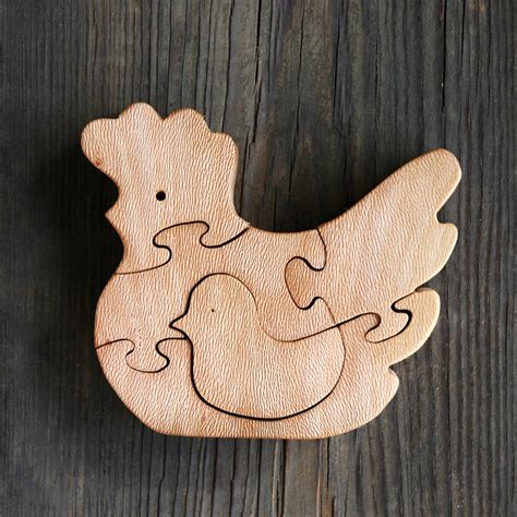 Wooden Chicken Puzzle - Hand & Fairmade Home Decoration - by SiRo