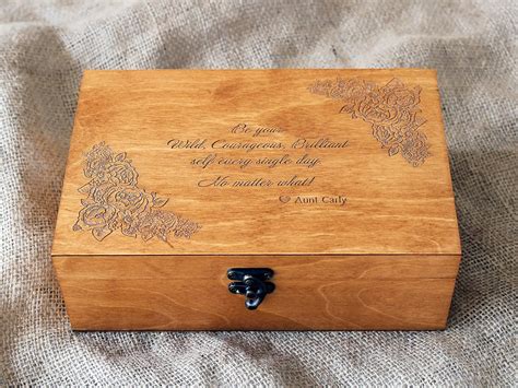 Personalized jewelry box with custom message engraved, Gift for her ...