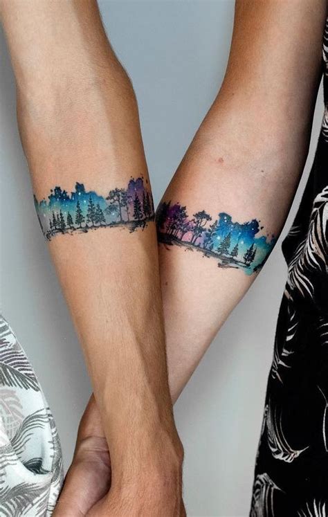 awesome watercolor armband tattoo for couples © tattoo artist KORAY KARAGÖZLER 💘💘💘💘💘 Bracelet ...