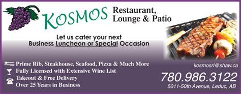 Kosmos Restaurant & Lounge - 5011 50 Ave, Leduc, AB