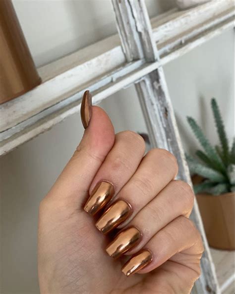 Bronze / Rose Gold Nails | Copper nails designs, Bronze nails designs ...