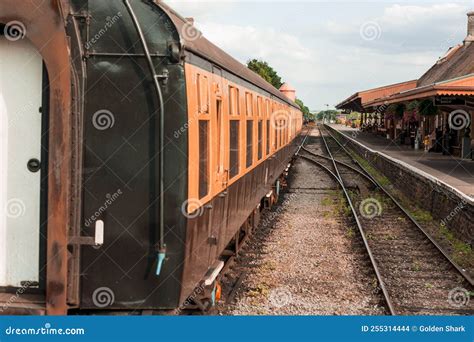 Restored Victorian-Era Passenger Rail Train at a Train Station Stock ...