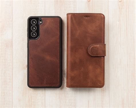 Brown Leather Samsung Galaxy Wallet Case S22 S21 S20 S10 - Etsy