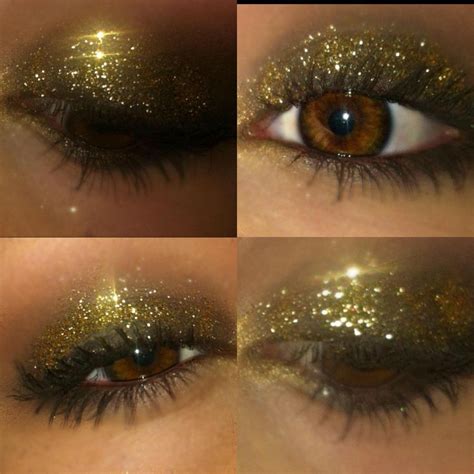 Gold glitter smokey eye. | Glitter smokey eye, Smokey eye, Gold glitter