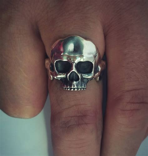 Skull Ring Silver Ring Rings for Men Skull Ring Biker | Etsy