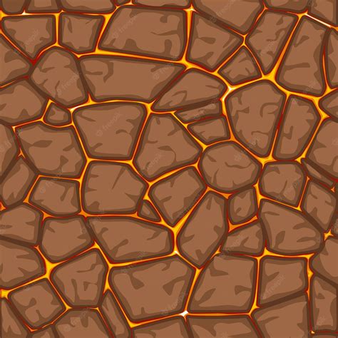 Premium Vector | Seamless lava pattern with brown stones for graphic design