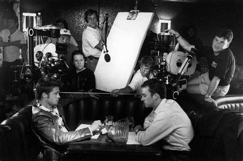 Brad Pitt and Edward Norton filming Fight Club. | Fight club, Film ...