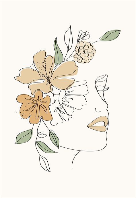 Modern minimalist woman face one line art | Line art drawings, Painting art projects, Art prints