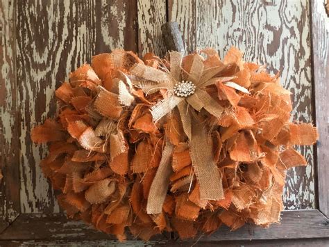 DIY Dollar Tree Rag Pumpkin Wreath - The Shabby Tree | Pumpkin wreath ...