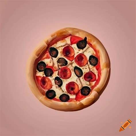 Abstract geometric pizza artwork on Craiyon